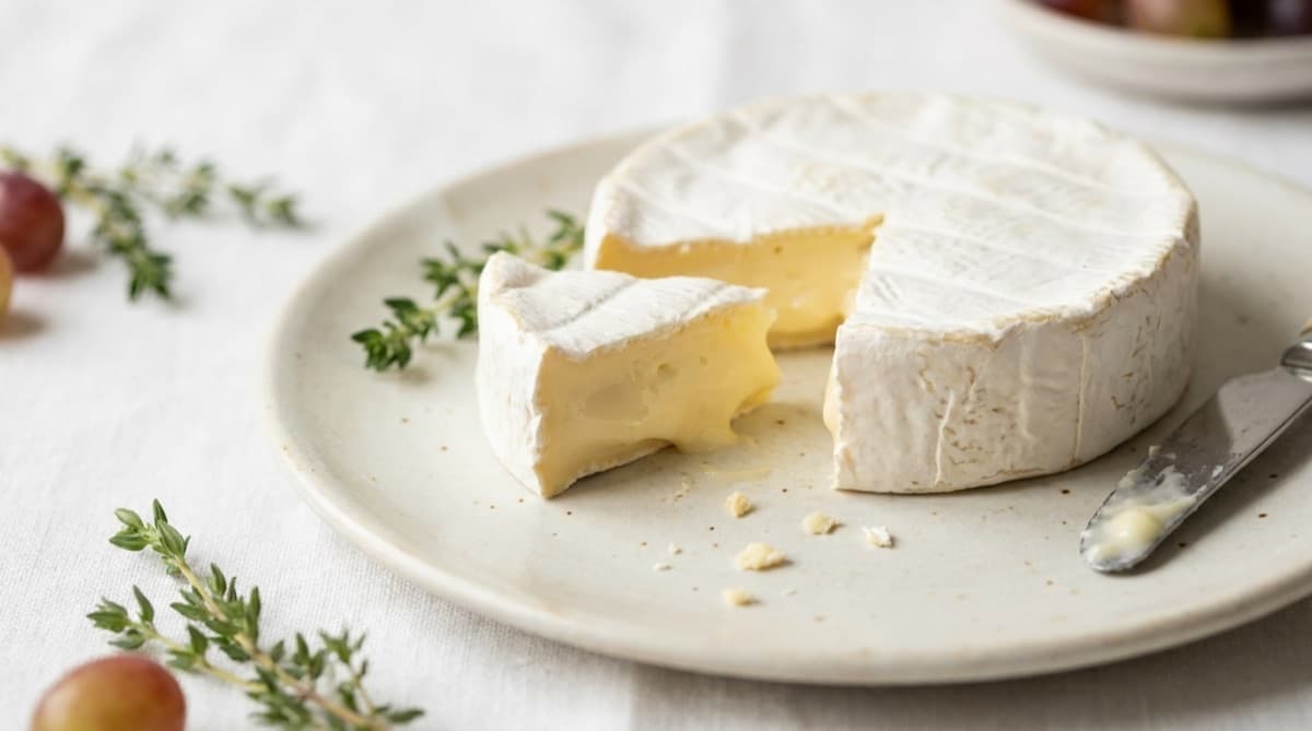 Camembert entier avec une part coupée — peut-on en manger enceinte ?