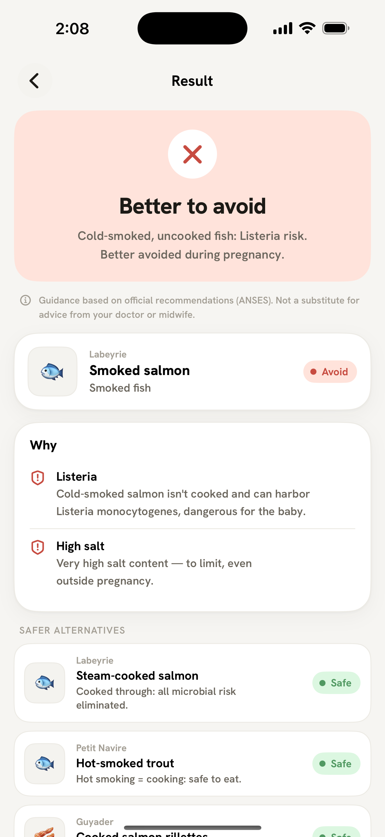 Muka verdict: smoked salmon to avoid, with listeria explanation and safe alternatives